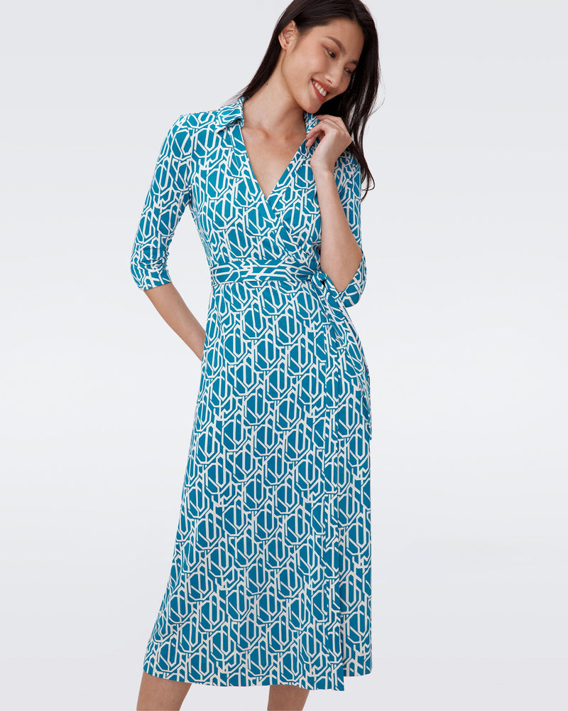 Abigail Silk Jersey Midi Wrap Dress